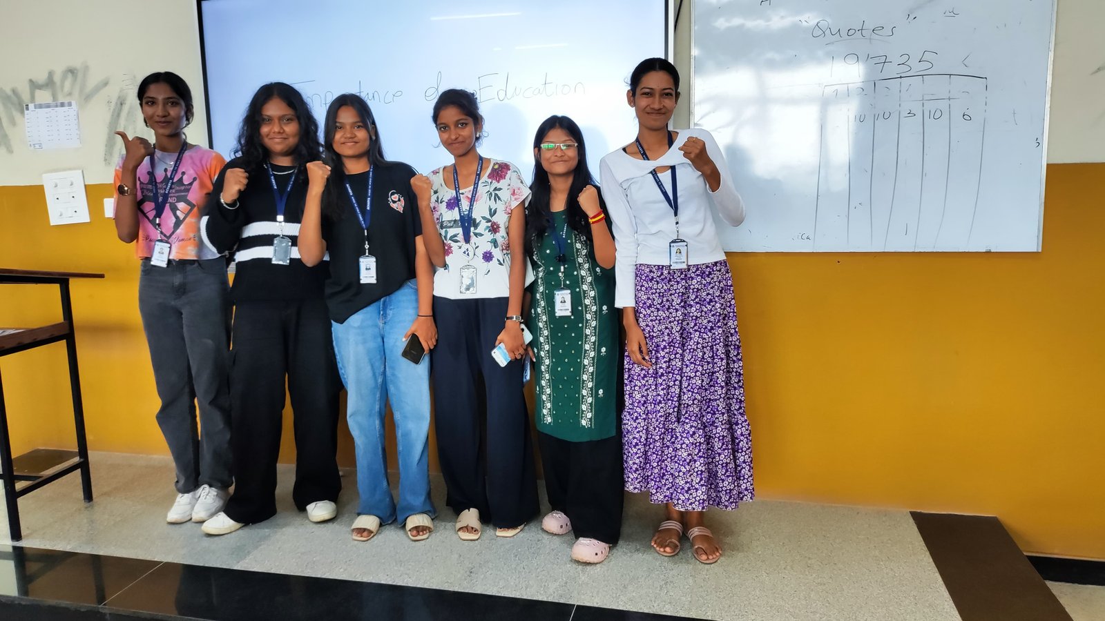 A group of students after completing a training session on campus